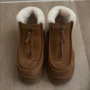 UGG Brown Suede Shearling-Lined Boots